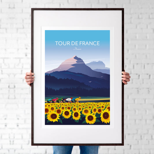 Cycling print of the Tour de France.