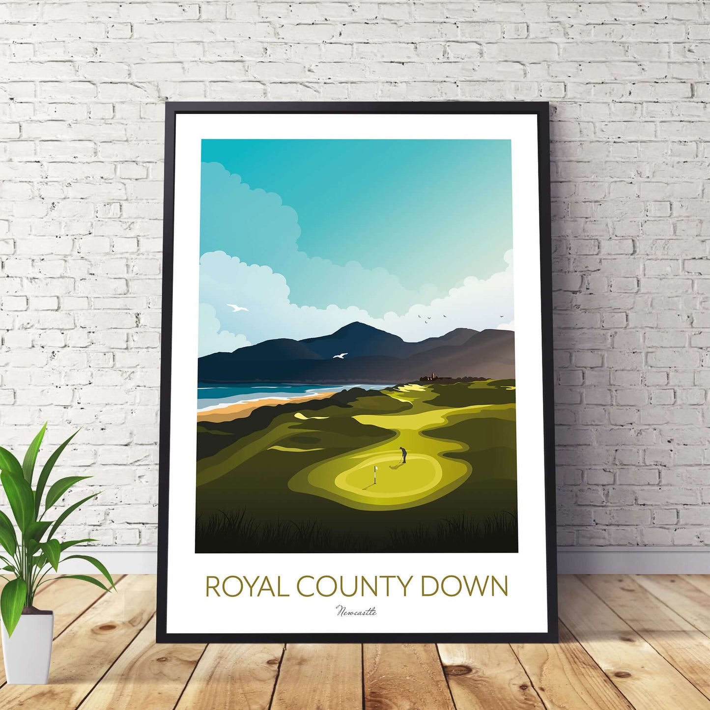 Golf Print of Royal County Down, Newcastle, Northern Ireland