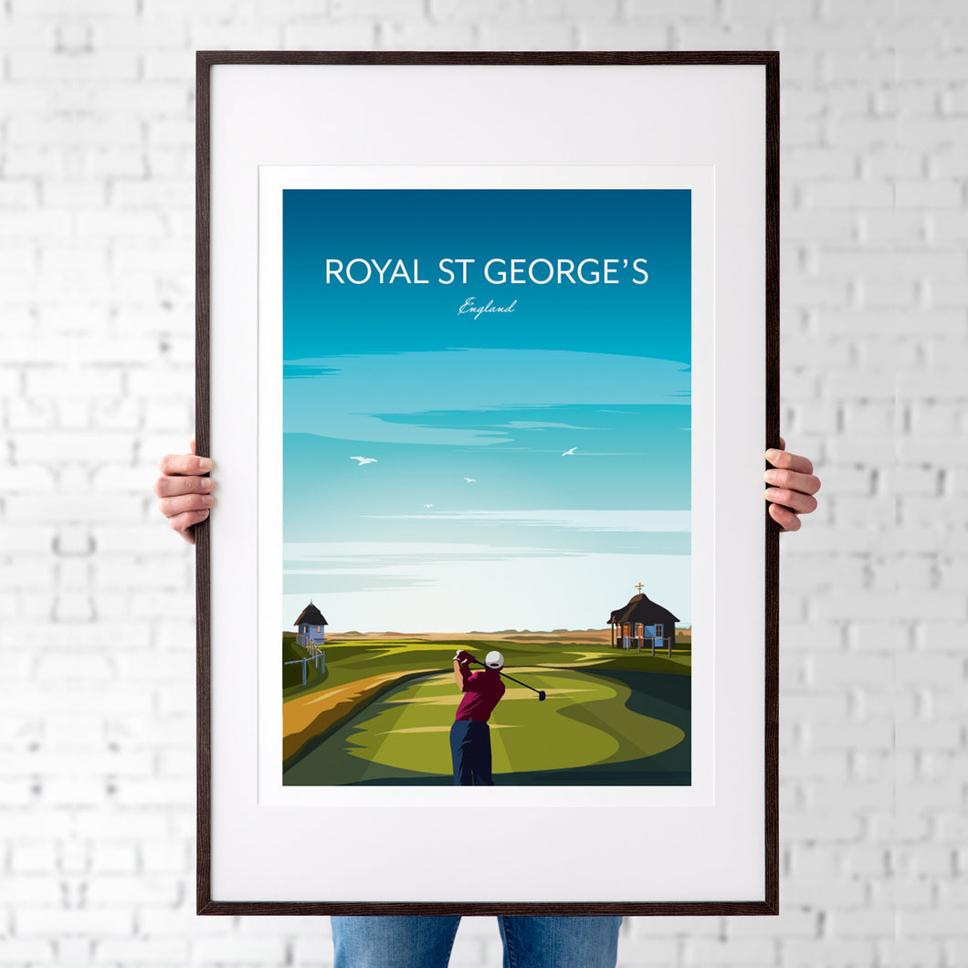Golf Print of Royal St George's, Kent, England