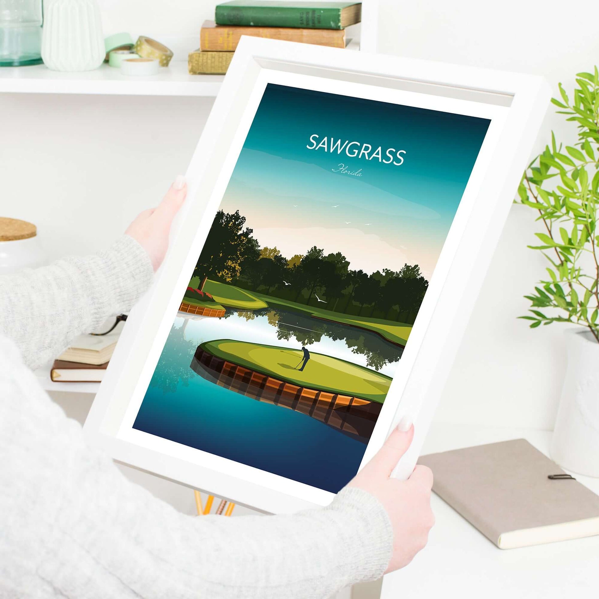 Framed Wall Art Sawgrass Florida Golf Print