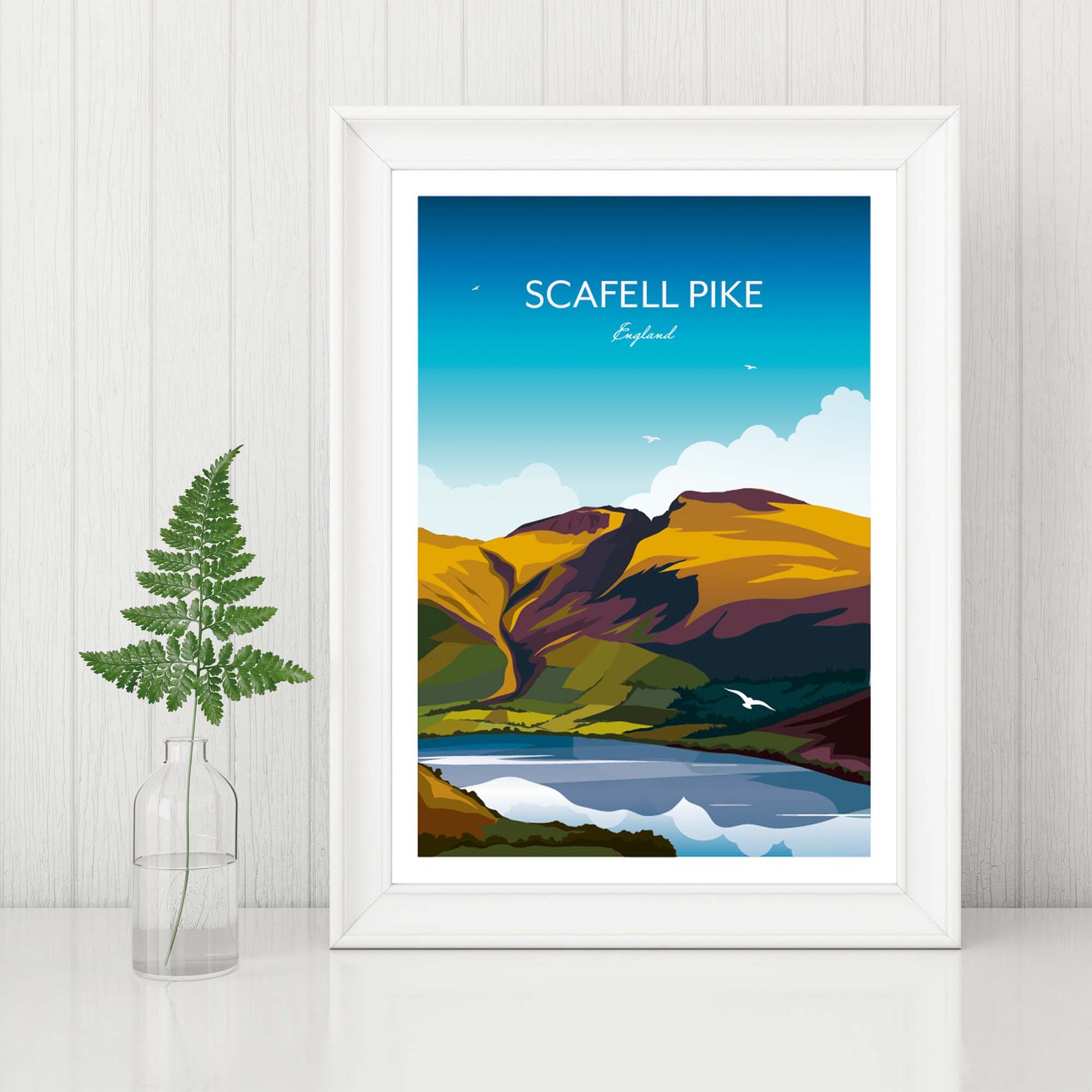 Scafell Pike Print, Lake District Framed Art.