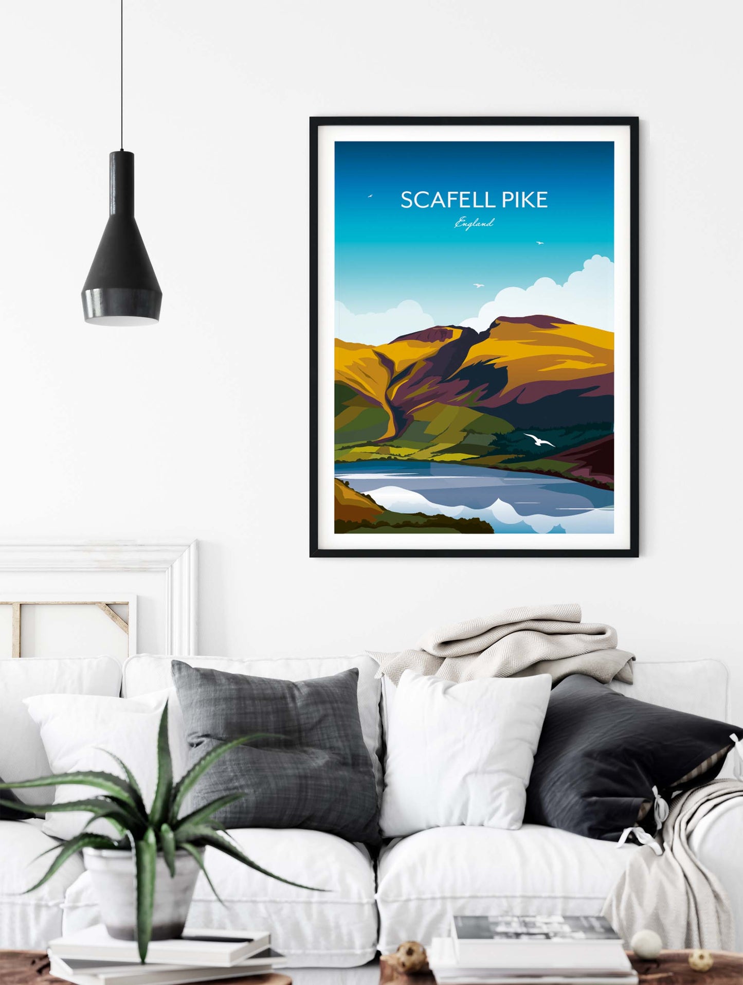 Lake District Scafell Pike Print, Living Room Wall Art.