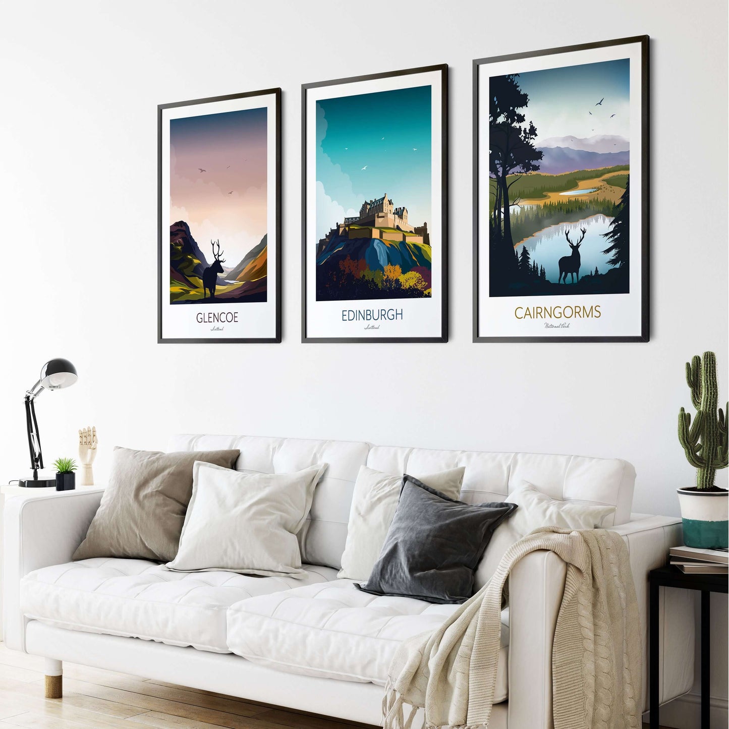 Scotland Travel Posters - Any 3 for 2 - Edinburgh, Loch Lomond, Isle of Skye, Glencoe, Cairngorms