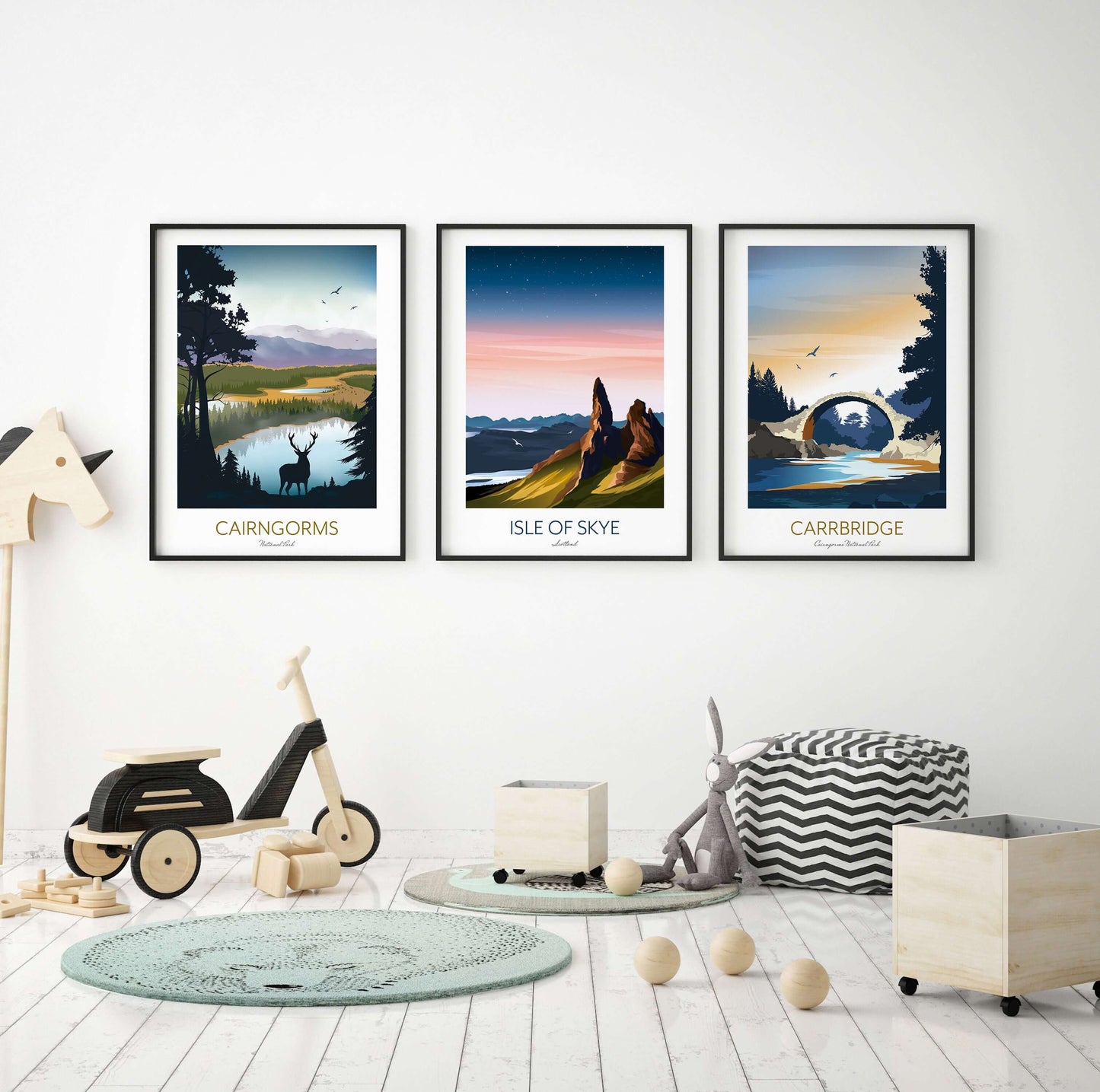 Scotland Travel Posters - Any 3 for 2 - Edinburgh, Loch Lomond, Isle of Skye, Glencoe, Cairngorms