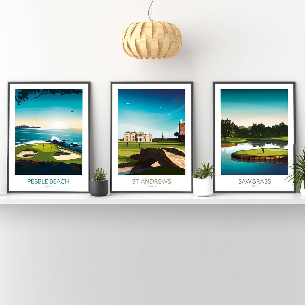St Andrews Golf Print, Old Course | Scotland Golf Art – Dibdaub