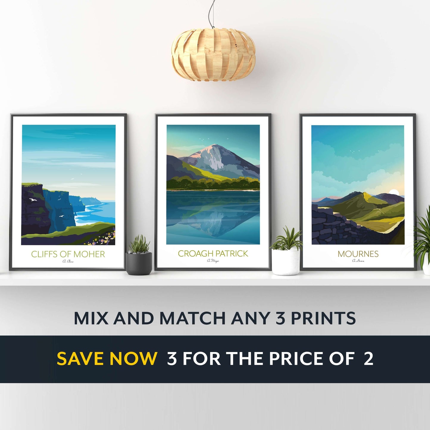 Irish Wall Art Set of 3 Prints