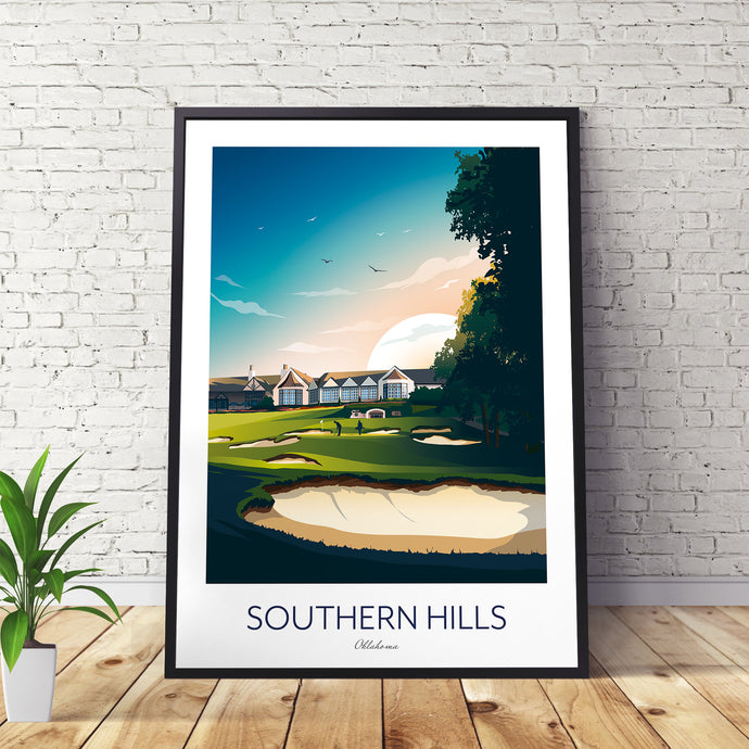 Golf Print of Southern Hills Country Club.