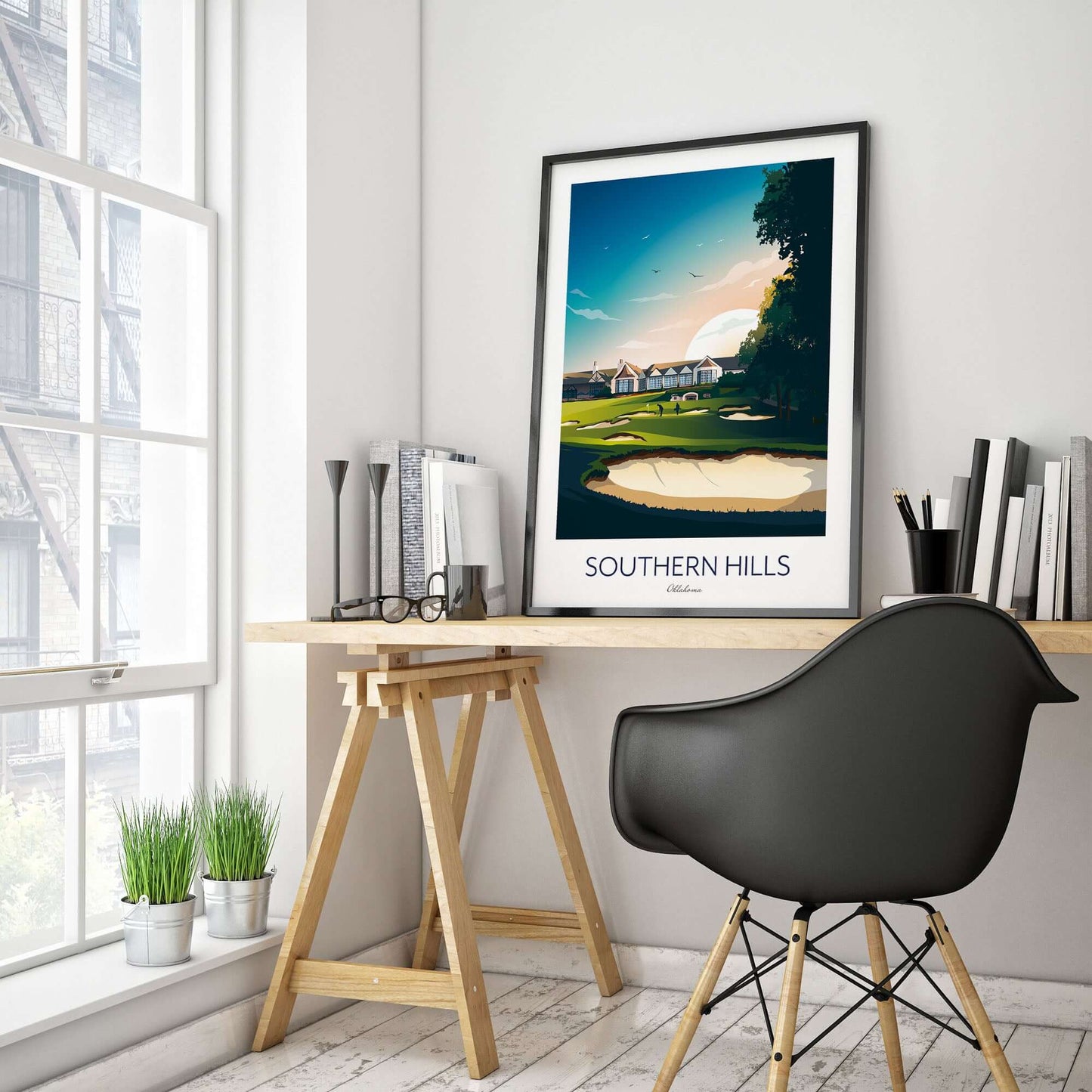 Golf Print of Southern Hills Country Club.