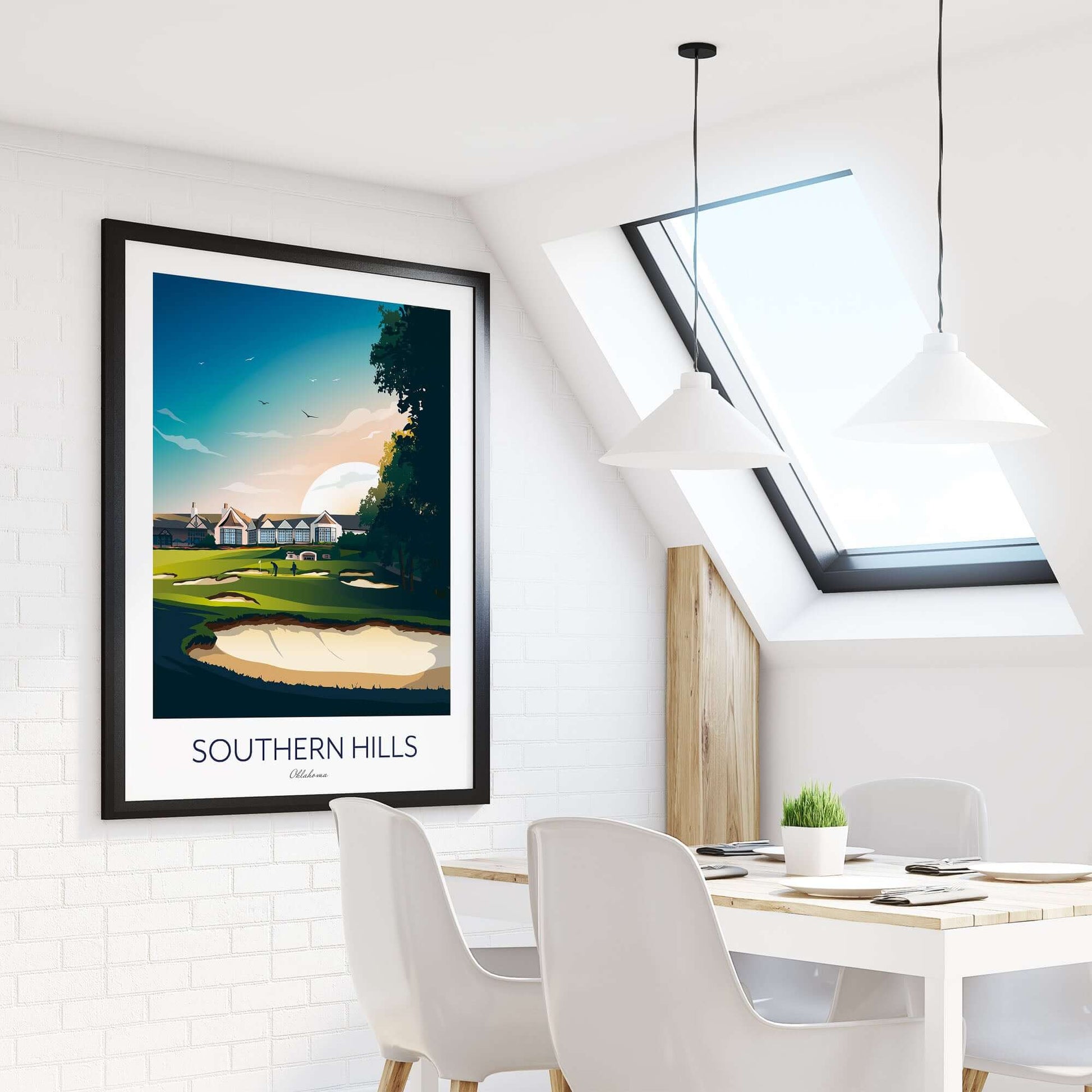 Golf Print of Southern Hills Country Club.