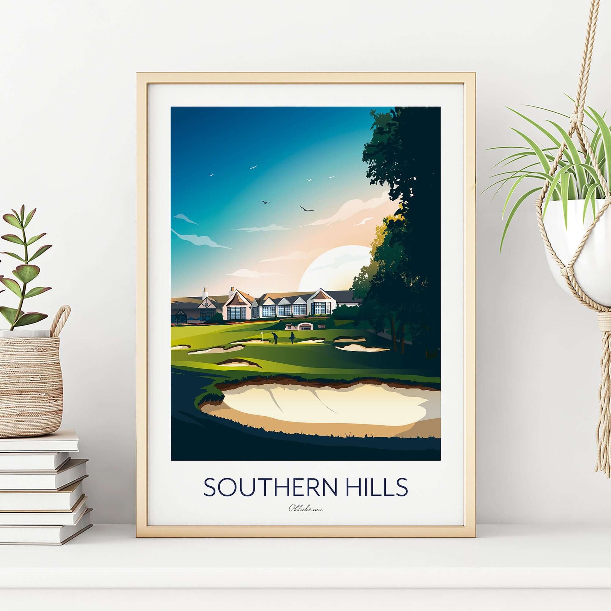 Golf Print of Southern Hills Country Club.