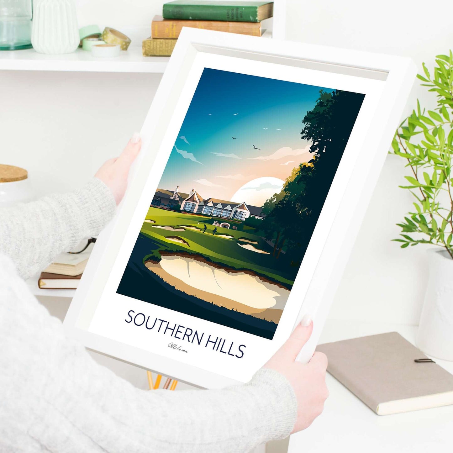 Golf Print of Southern Hills Country Club.