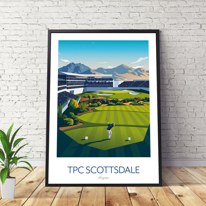 TPC Scottsdale Golf Print, WM Phoenix Open Arizona, Stadium Course 16th Hole.