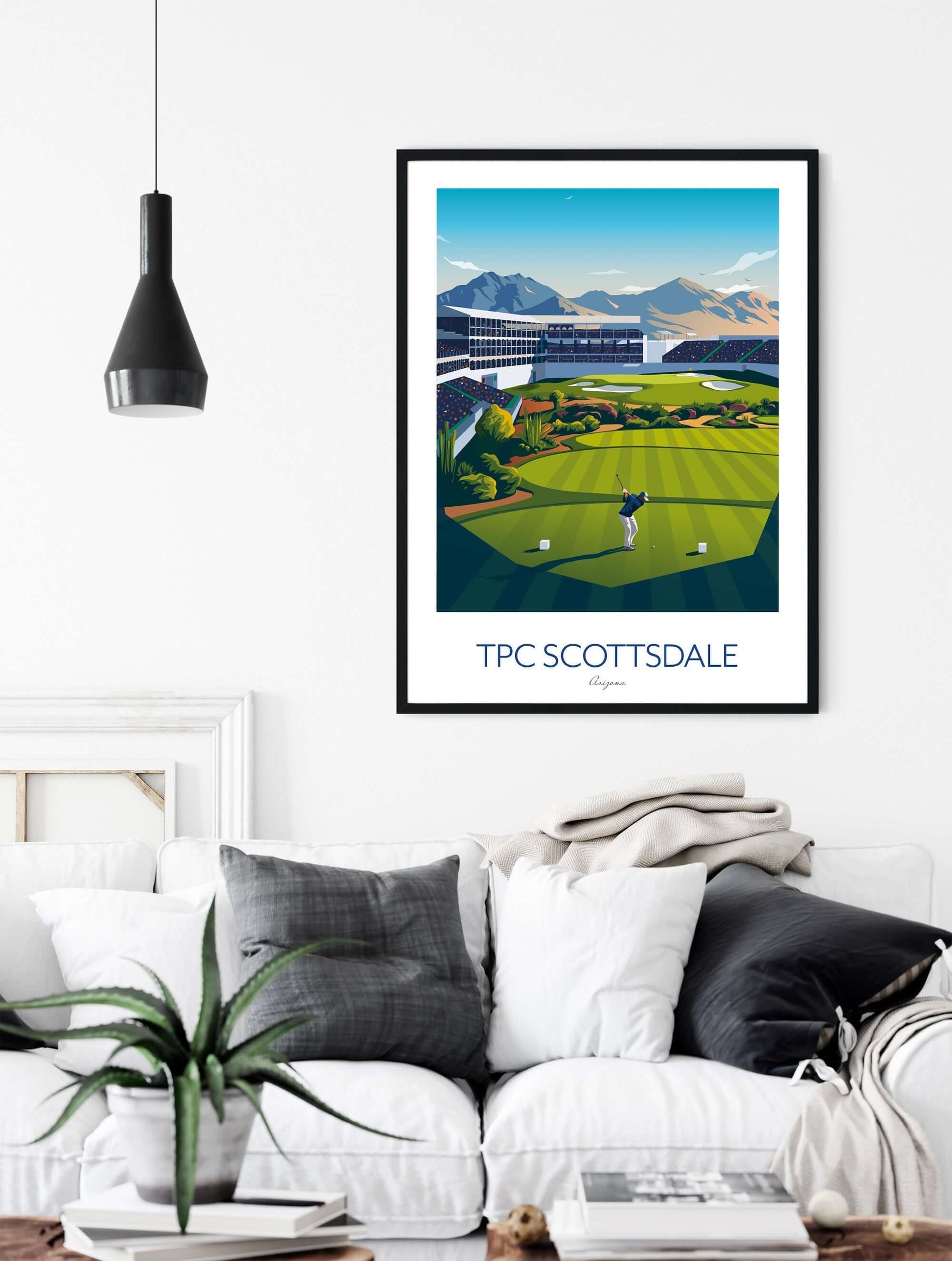 TPC Scottsdale Golf Print, WM Phoenix Open Arizona, Stadium Course 16th Hole.