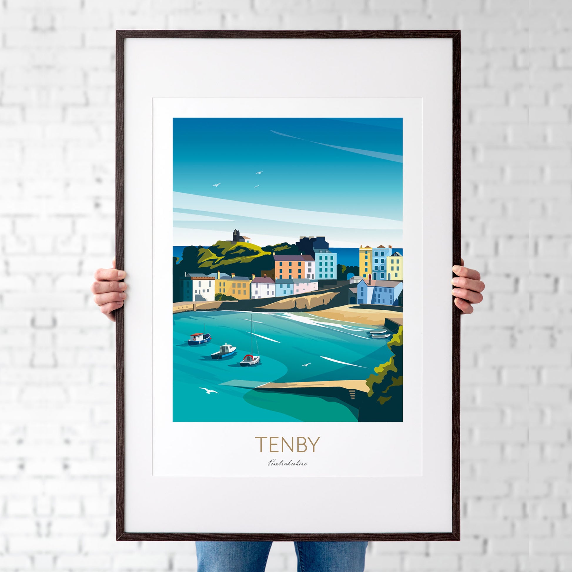Tenby Print - Wall Art of Pembrokeshire Wales.