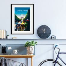 Load image into Gallery viewer, Tour de France cycling print of the Champs-Élysées, Paris. 
