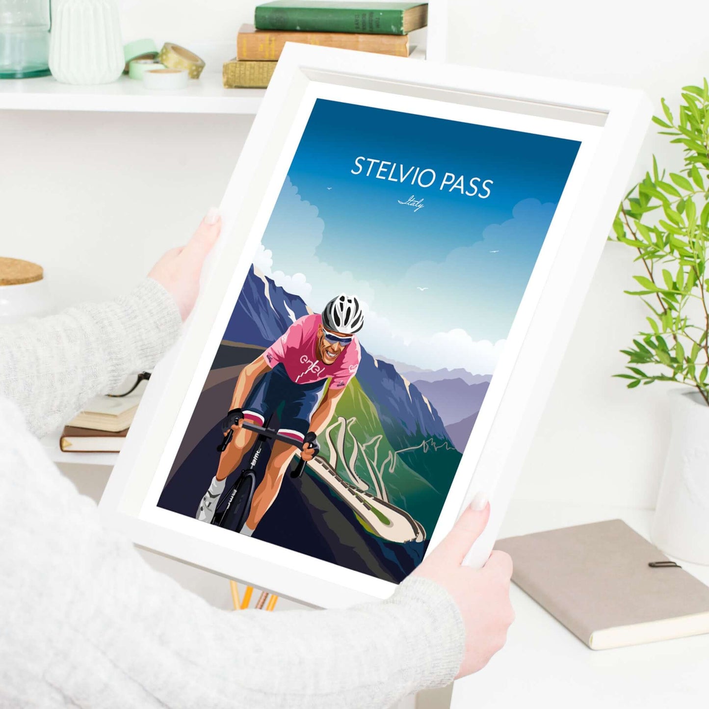 Cycling print of Stelvio Pass, Giro d'Italia.