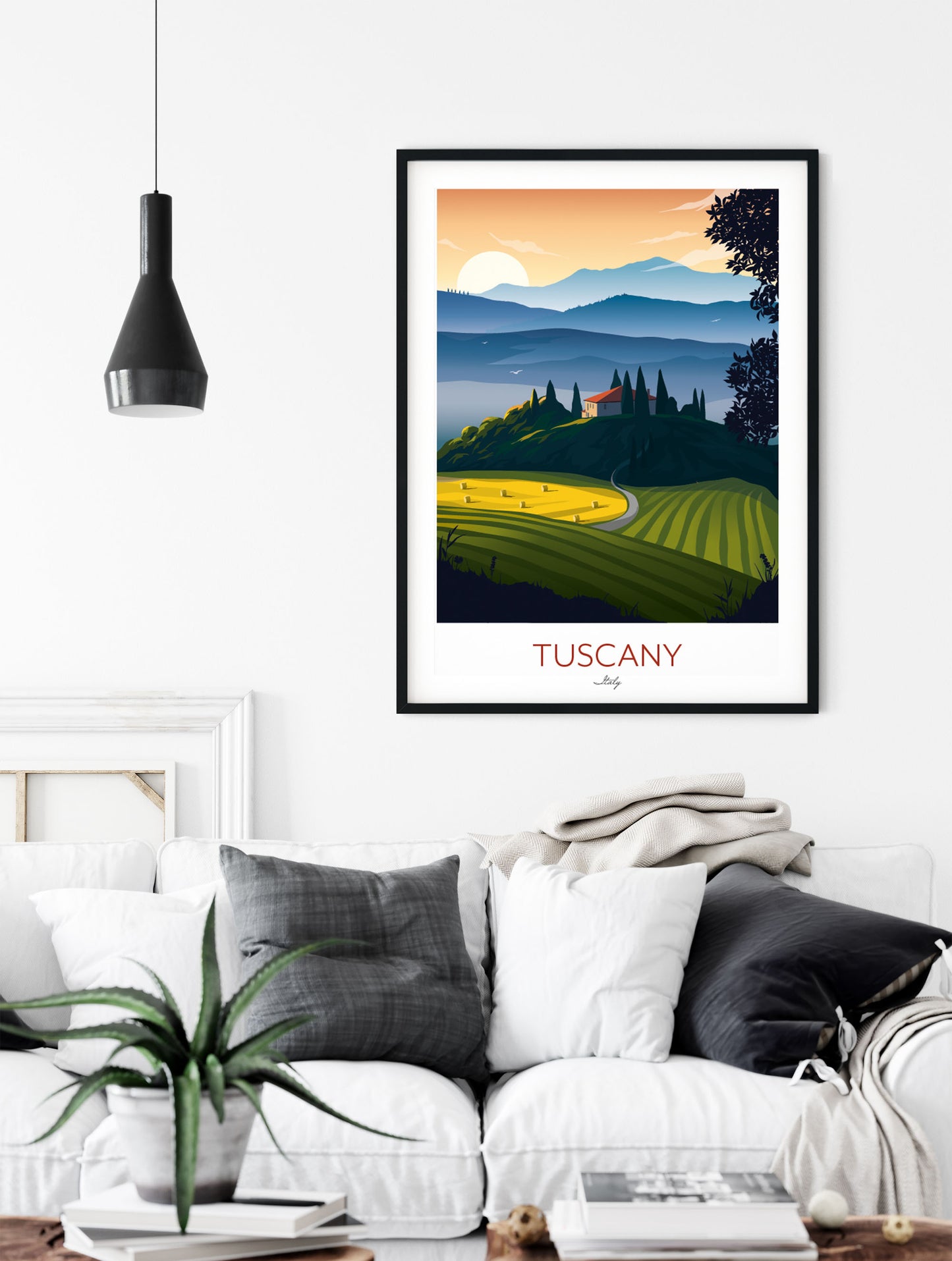 Art print of Tuscany, Italy.