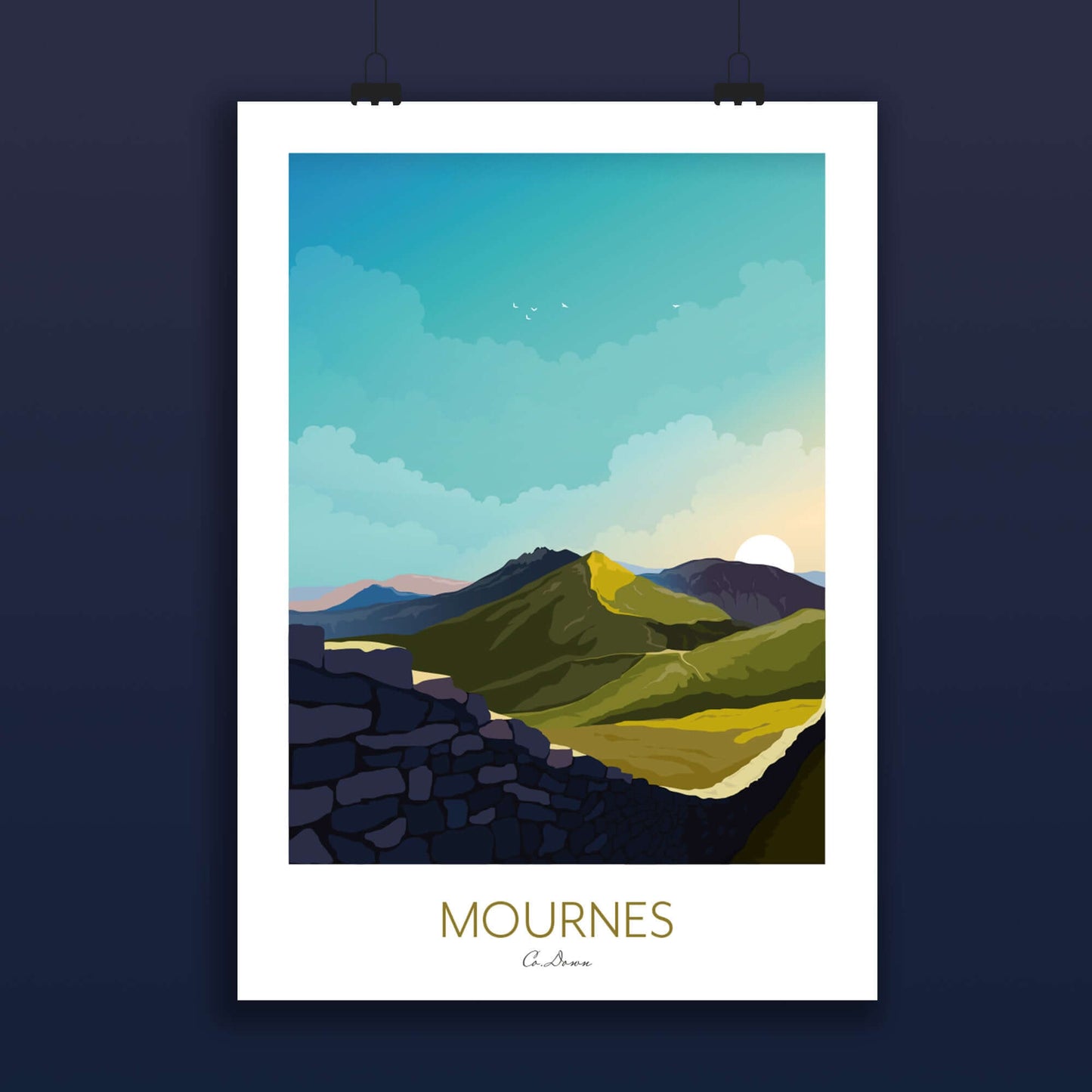 Mourne Mountains Wall Art Print Northern Ireland