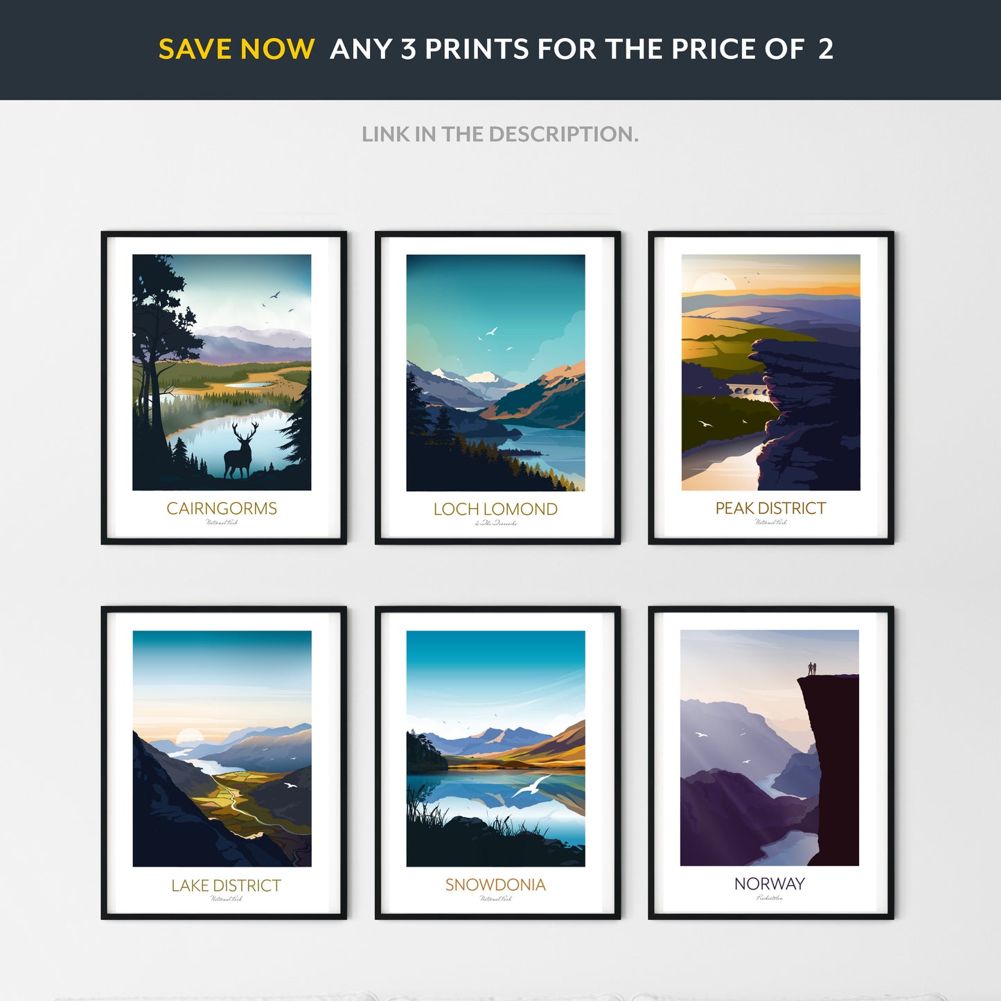 National Park Set of 3 Art Prints