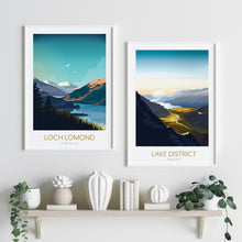 Load image into Gallery viewer, UK National Parks Set of 2 Prints Loch Lomond and Lake District
